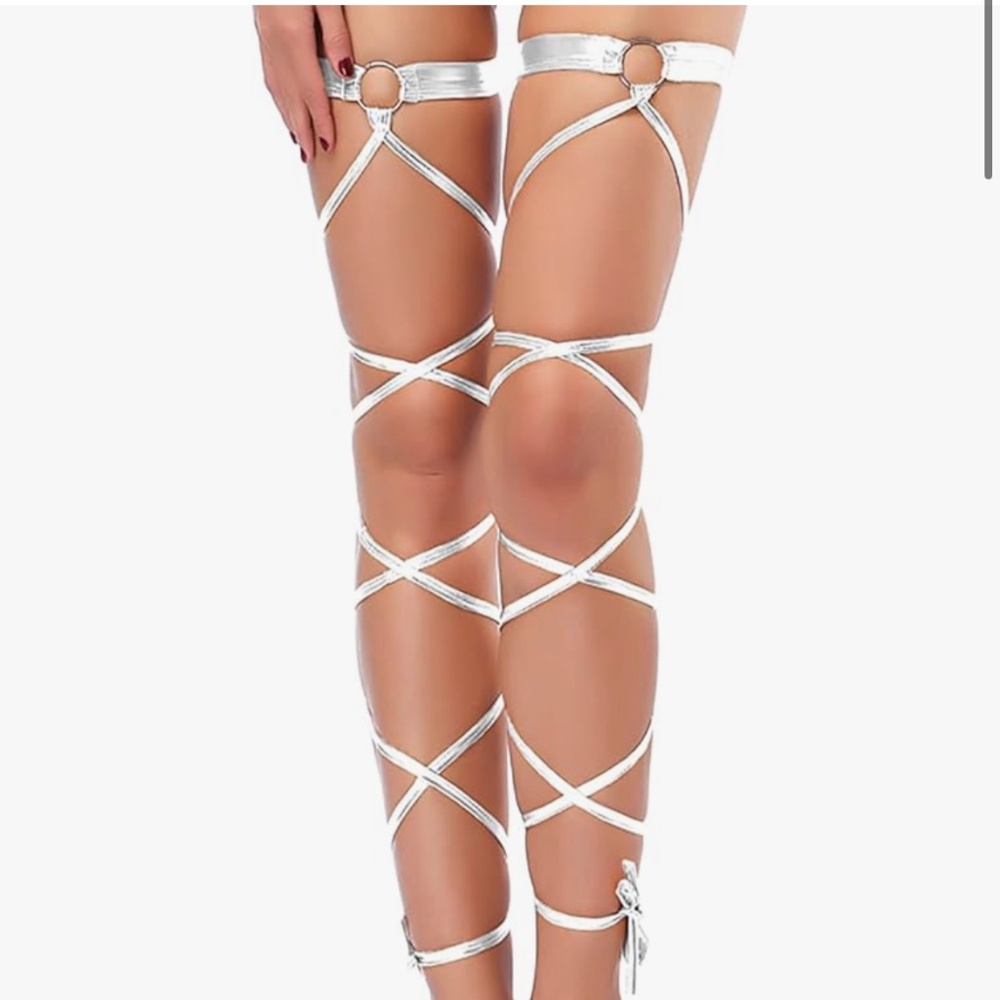 Silver Rave Leg Wraps